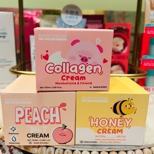 Baroness Collagen, Peach, and Honey Cream Moisturizers